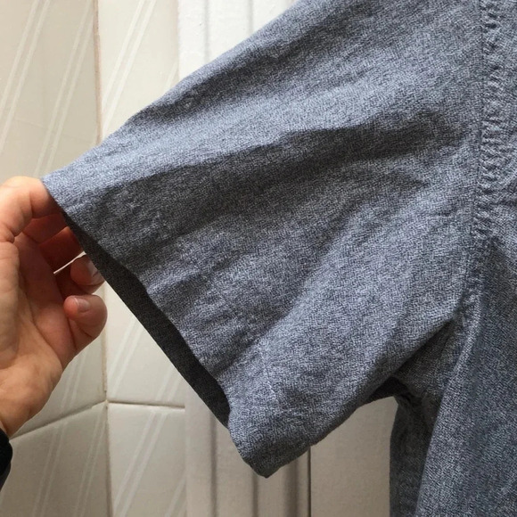 Selected Homme Identity short sleeve button down blue  cotton summer shirt small - Picture 3 of 7